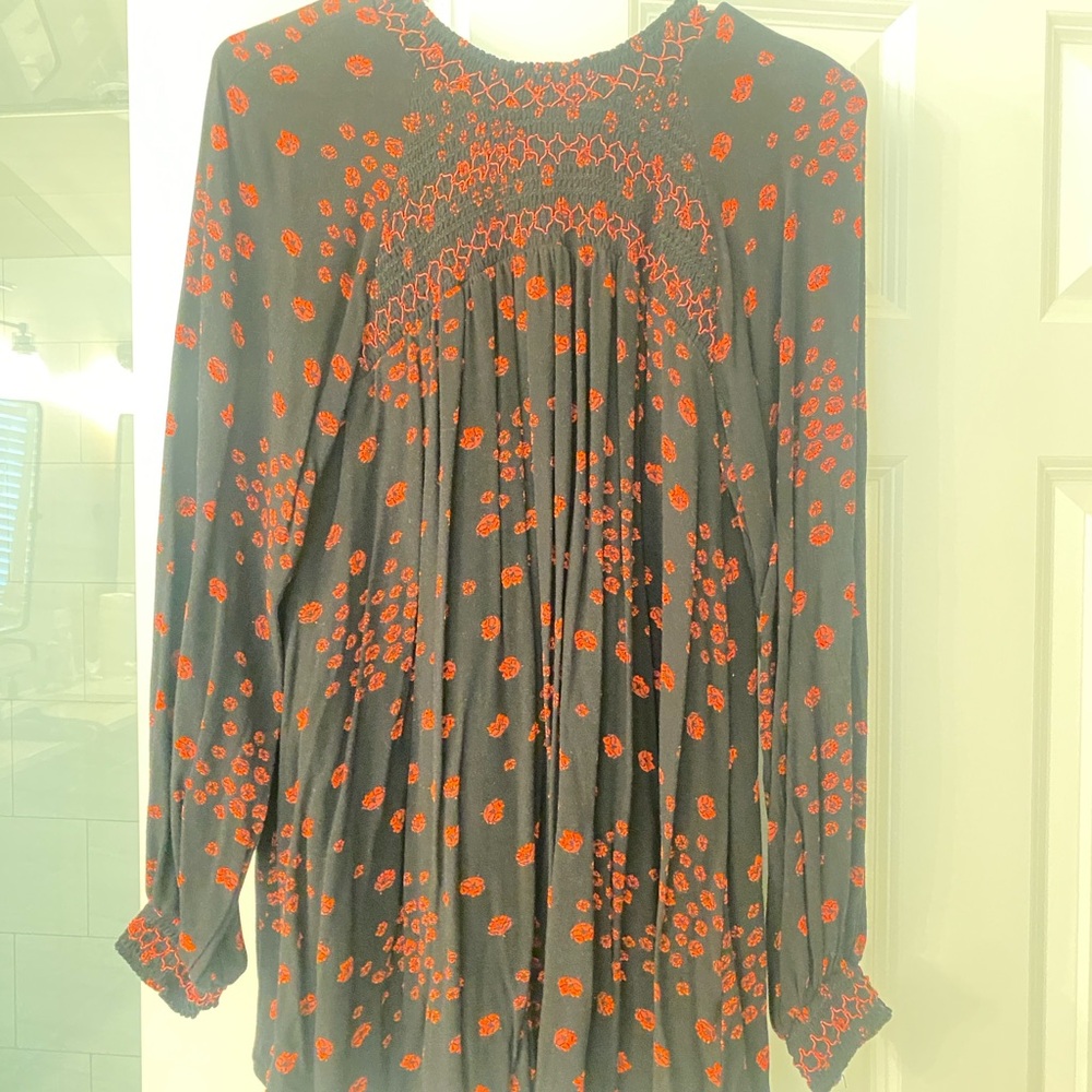 Free People Black and Red Blouse
